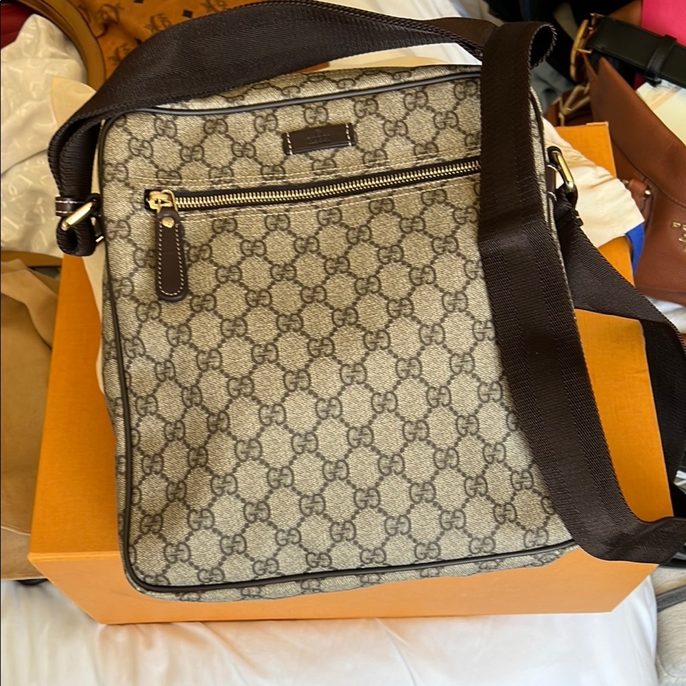 Gucci Gray Monogram crossbody bag NWOT